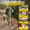 VEVOR Handrails for Outdoor Steps, Fit 1 or 2 Steps Outdoor Stair Railing, Single Post Wrought Iron Handrail Flower Design