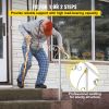 VEVOR Handrails for Outdoor Steps, Fit 1 or 2 Steps Outdoor Stair Railing, Single Post Wrought Iron Handrail Flower Design